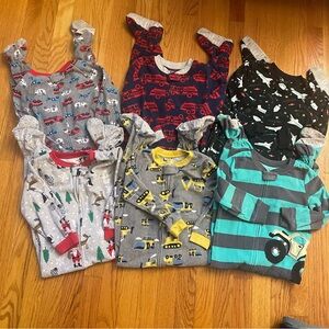 Carters lot of 6 fleece zip up footie pajamas size 4T